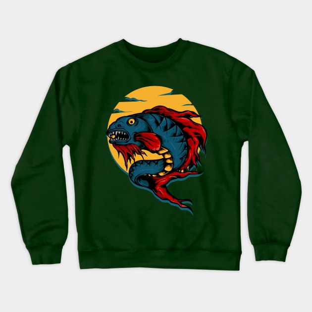fish monster Crewneck Sweatshirt by Mako Design 